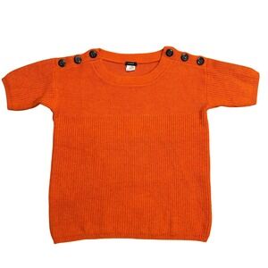 J.Crew Orange Pullover Sweater Women's XS‎ Acrylic Alpaca Merino Wool